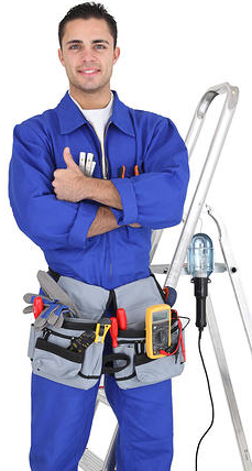 Electrician with tools